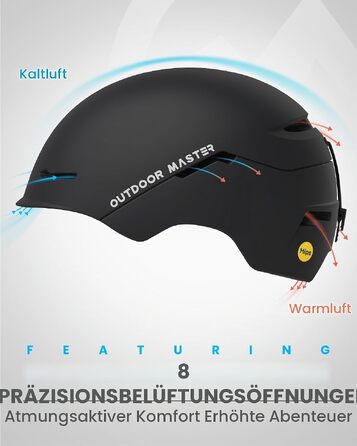 Шолом для гірських лиж та сноуборду OutdoorMaster ELK MIPS, матовий чорний, розмір M