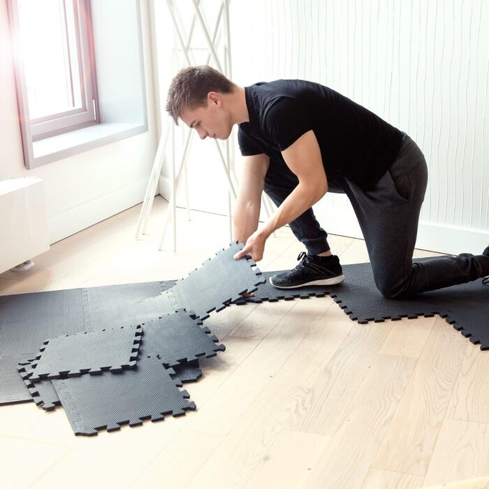 Наваріс Пазловий Фітнес Килимок 20 шт. 30x30x1 см, 1,8 м² – Захисна підлога для тренувань і гімнастики