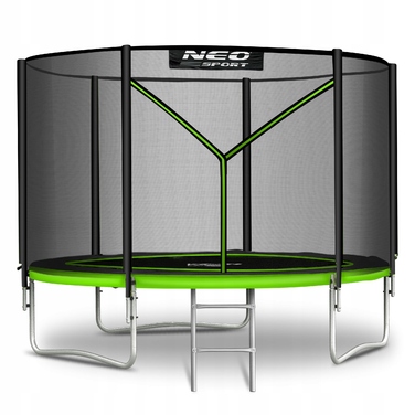 Садовий батут Neo-Sport 8ft/252см із зовнішньою захисною сіткою та драбиною