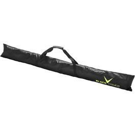 Чохол для лиж Black Crevice Nordic 210 см, міцний, 600D/PVC, з подвійною застібкою-блискавкою і ременем, чорний/жовтий