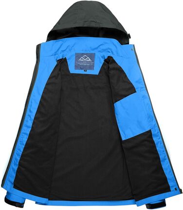 Жіноча трекінгова куртка Outdoor, вітронепроникна та водонепроникна куртка-дощовик, дихаюча функціональна куртка з відстібаною капюшоном (Блакитна, M)