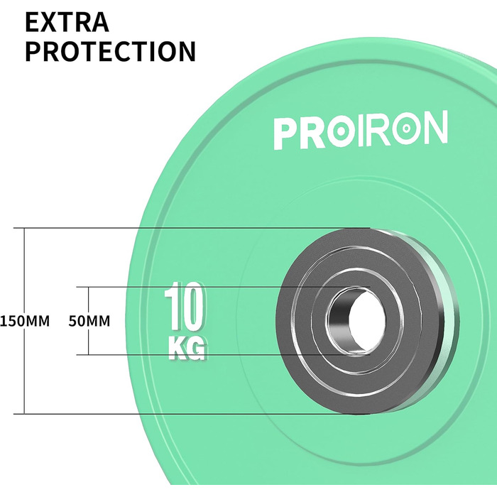 PROIRON Олімпійські бампери 50 мм 5-25 кг, гумові диски для штанги, за стандартом IWF