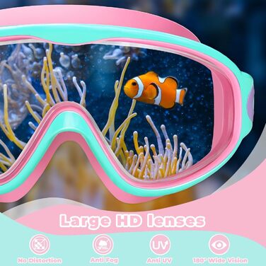 Дитячі окуляри для плавання Kinder (2 шт.) - рожево-блакитні, захист від UV, антизапітніння, для басейну та відкритої води (3-15 років)