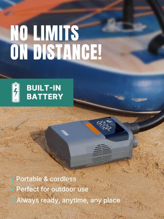 Електрична повітряна помпа Niphean NPEU-Air Pump-A01 з акумулятором, 50 PSI для авто та SUP