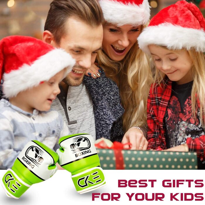 Боксерські рукавички для дітей CKE, 5-12 років, для тренувань, бокс, кікбоксинг, муай-тай, зелені