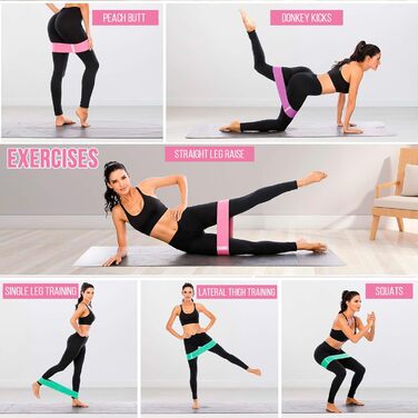 Еспандери Edifit Fitnessbänder 3-рівневі для фітнесу, йоги, пілатесу (3 шт., рожевий, фіолетовий, зелений)