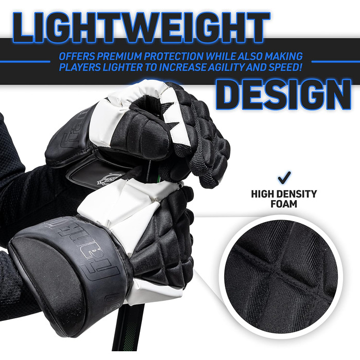 Хокейні рукавички Franklin Sports - для гри з м'ячем та на вулиці - легкі, класичний крій - розмір Senior