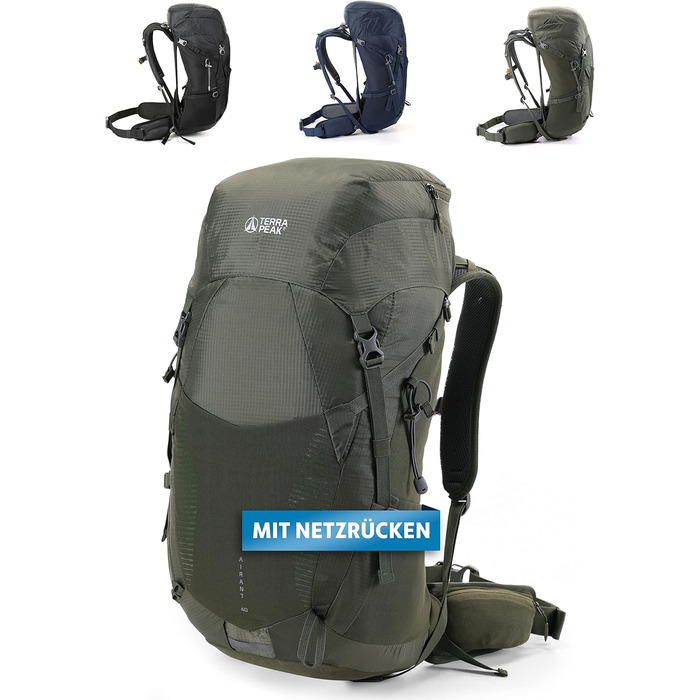 Рюкзак Terra Peak для туризму з вентильованою спинкою, 20/30/40 л, кріпленням для питної системи та дощовиком, міський і трекінговий рюкзак з поясом для стегон