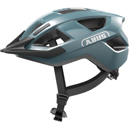 Велосипедний шолом ABUS Aduro 3.0 LED для міста і спорту, з заднім ліхтарем, для жінок і чоловіків, розмір S (51-55 см), синій (Glacier Blue)