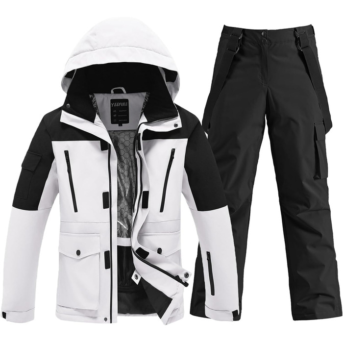 Комплект гірськолижний чоловічий HOTIAN: куртка та штани. Теплий, водонепроникний, вітронепроникний костюм для сноуборду та гірськолижного спорту. Розмір M. HB+BK