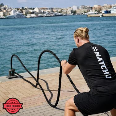 Битва-канат MATCHU - 9м, 38 мм, 8 кг - з екологічного поліестеру - для HIIT, кардіо та силових тренувань