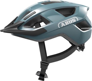 Велосипедний шолом ABUS Aduro 3.0 LED для міста і спорту, з заднім ліхтарем, для жінок і чоловіків, розмір S (51-55 см), синій (Glacier Blue)