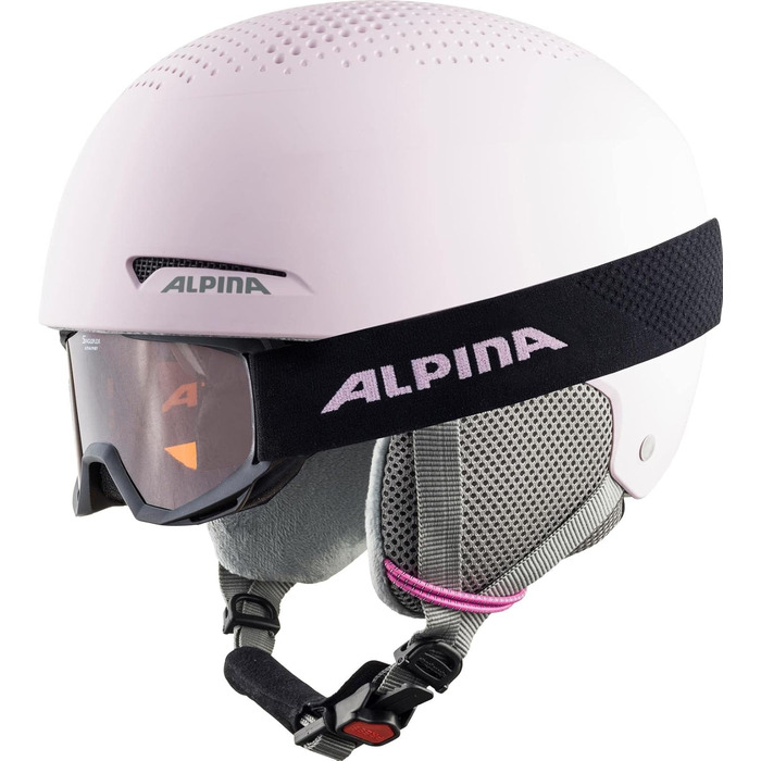 ALPINA ZUPO SET – Набір для лижників: шолом і маска, для дорослих, світло-рожевий матовий, розмір 51-55 см, безпечний і міцний