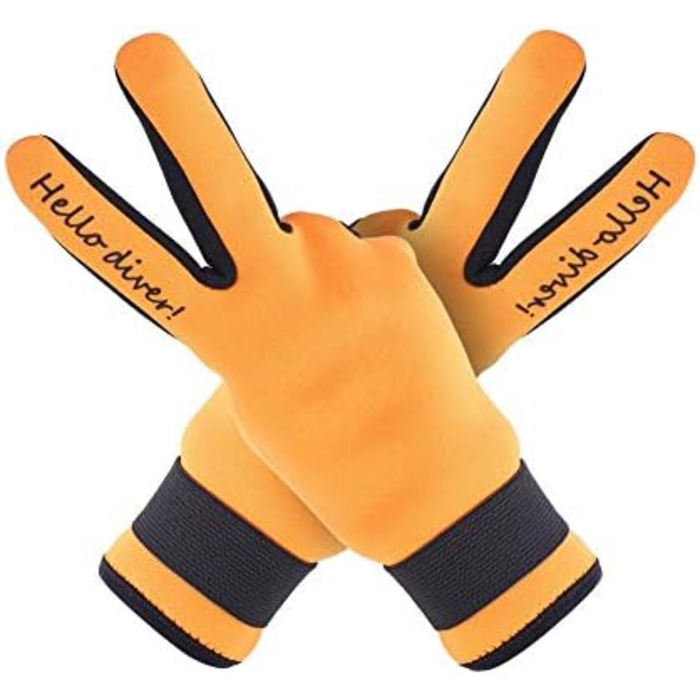 Рукавички для плавання VGEBY1, 2 мм неопрен, 5 пальців, для водного спорту, дорослі (Помаранчевий, L)