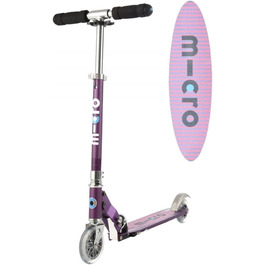 Дитячий самокат Micro Sprite Roller, фіолетовий, смугастий дизайн