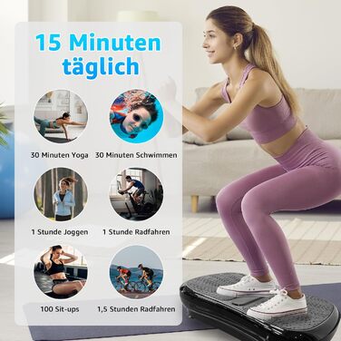 Віброплатформа з Bluetooth, 1-99 рівні інтенсивності, 5 програм для фітнесу вдома для схуднення, м'язового розвитку та тренування всього тіла