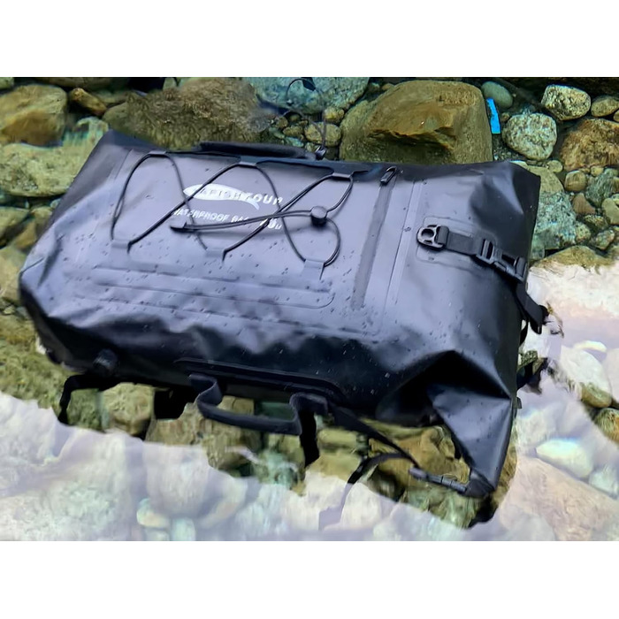 Водонепроникний рюкзак 25L для жінок та чоловіків: Dry-Bag з рол-закриттям та плавучістю для каякінгу, рафтингу (Чорний)