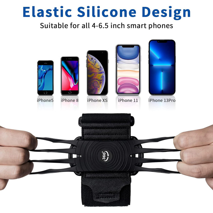 Спортивна наплічна сумка для телефону, універсальна, 360° обертання, з кріпленням на руку, для iPhone 15/14/13/12, 10.2-16.5 см