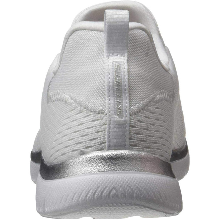 Кросівки жіночі Skechers 149036-BKLB білі сітчасті з срібною обробкою, 37 EU