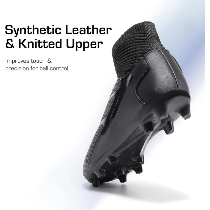 Футбольні бутси DREAM PAIRS для чоловіків: професійні тренувальні бутси з шипами, чорні, 41 EU