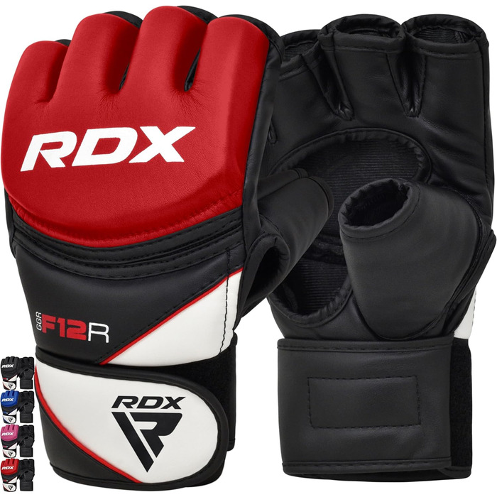 RDX рукавички з Maya-штучної шкіри для MMA, UFC, бойових мистецтв, спарингу, тренувань, греплінгу, розмір M, червоні