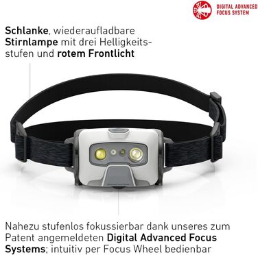 Ліхтар налобний LED Ledlenser HF6R Core 800 Lumen, водонепроникний IP68, з червоним світлом, для активного відпочинку