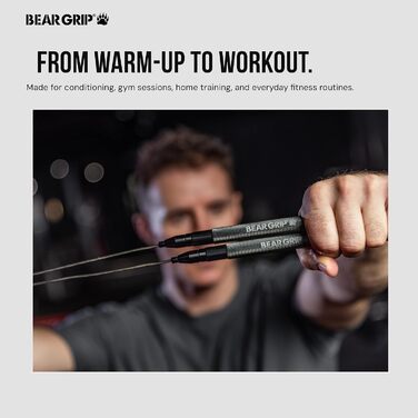 Спортивний стрибкун BEAR GRIP Elite Speed — швидкісна скакалка з антиковзаючими ручками для кросфіту, MMA, боксу та HIIT тренувань, регульована, червона