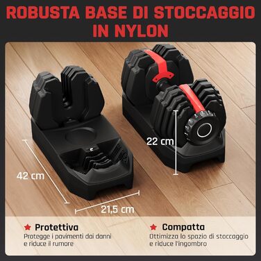 Регульована гантель Yaheetech, 15 рівнів, сталь, 2.5 – 24 кг, швидке налаштування, подвійне блокування, неслизька, для спортзалу, дому, офісу