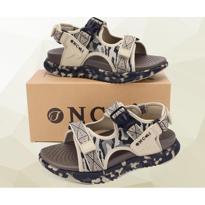 Чоловічі сандалі Oncaі Wandersandalen Trekking Ortho – зручні ортопедичні сандалі для відпочинку та спорту, розмір 44.5 EU, колір бежево-коричневий камуфляж