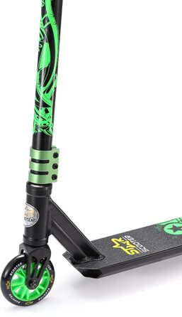 Трюковий самокат STAR SCOOTER Pro Sport для дітей від 5 років, алюмінієвий, 110 мм, HIC компресія, чорний/зелений