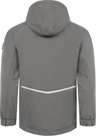 Чоловіча легка куртка Softshell водонепроникна та дихаюча, outdoor-куртка з відстібним капюшоном, вітрозахисна еластична куртка для походів та роботи, сіра, розмір 3XL