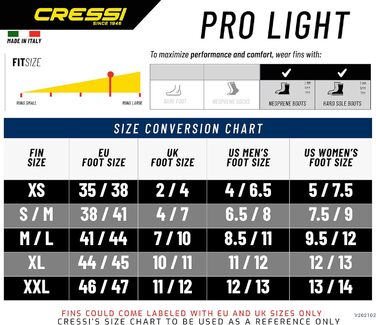 Ласти Cressi Pro Light відкриті, розмір M/L (41/43), чорні, для дайвінгу
