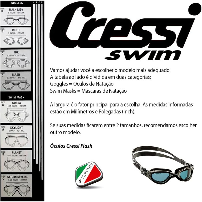 Окуляри для плавання CRESSI Flash (чорно-червоні) з прозорими лінзами: для басейну, триатлону, снорклінгу. Антифог, захист від подряпин та UV