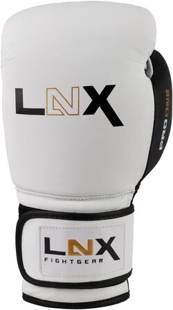 Боксерські рукавички LNX Pro-One зі шкіри для спарингів і тренувань, 12 унцій, чорні матові/чорно-білі, для чоловіків і жінок