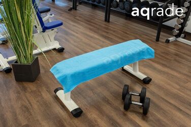 Спортивне рушник для фітнесу AQGRADE з фіксацією 120x50 см, бавовна XL (Світло-блакитний)