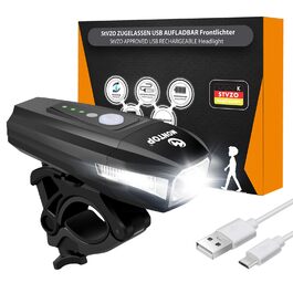 Набір світлодіодних фар для велосипеда MONTOP (передній ліхтар), USB-акумулятор, StVZO сертифікований, для дітей та дорослих