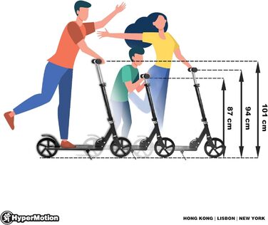 Дитячий трюковий самокат HyperMotion, складний, чорний, 20