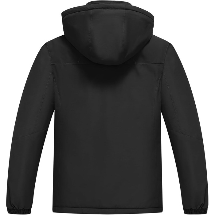 Daen Outdoor Зимова куртка: вітронепроникна, водонепроникна Softshell з флісовою підкладкою, для катання на лижах, функціональна, знімний капюшон (XXL, Чорний)