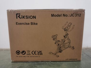 Велотренажер Riksion для дому з магнітним опором, до 160 кг, міцна рама, регулювання навантаження, транспортні ролики, зелений/синій