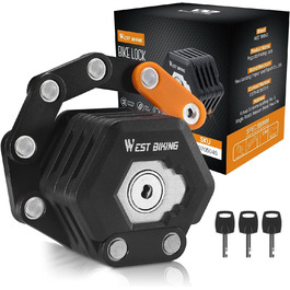 Замок для велосипеда ICOCOPRO Faltschloss, 85 см, висока безпека (чорний)