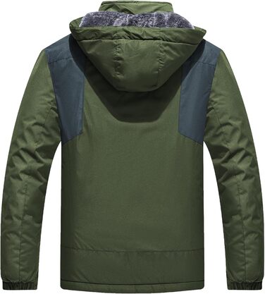 Зимова куртка для чоловіків: тепла, водонепроникна, для катання на сноуборді та активного відпочинку на природі. Зелена (армійний зелений), розмір M