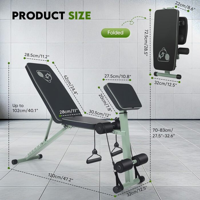 Регульована лавка для тренувань з 7-позиційною спинкою та 6-позиційним регулюванням, для дому або спортзалу (водостійка шкіра PU)