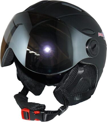 Лижний шолом protectWEAR MS95 чорний матовий з двома відкидними візорами