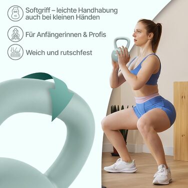 NEOLYMP Soft Kettlebell: м'яка гантеля для фітнесу з регулюванням ваги 2-12 кг, Sky-blue (8 кг)