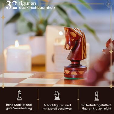 Шахи Master of Chess Luxus BIZANT 59 см – інтарсія з дерева, класичний набір, ручна робота, фігури з вишні