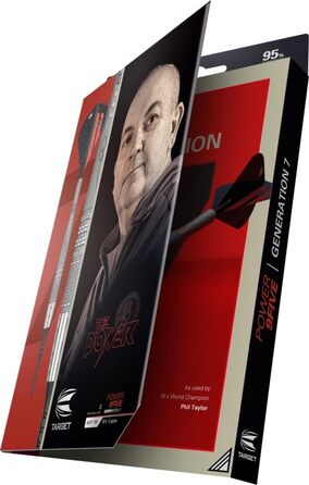 Дартс Target Phil Taylor Power 9-Five Gen 7, 95% вольфрам, професійний набір, м'який наконечник, 20 г