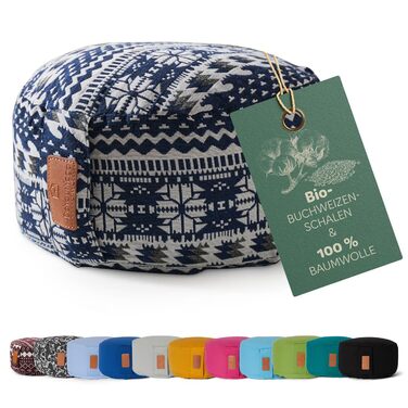 Йога-боулстер Rundes 30см x 15см | Знімний чохол | Наповнювач: органічна лузги пшениці або лузги гречки | Для Інь-йоги та медитації