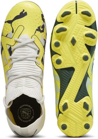 Дитячі футбольні бутси PUMA Future Match Fg/Ag Jr - для гри на природному та штучному покритті (36 EU, кольори Sedate Gray, Asphalt Yellow, Blaze)