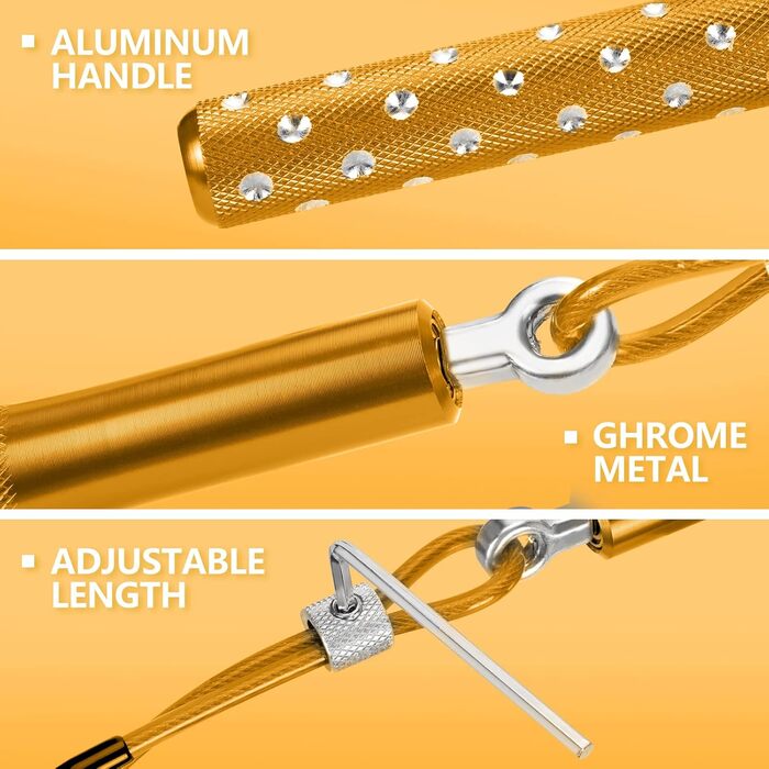 Стрибкове канат Springseil Wastou: регульований, для фітнесу, для дорослих, чоловіків, жінок, дітей, жовтий