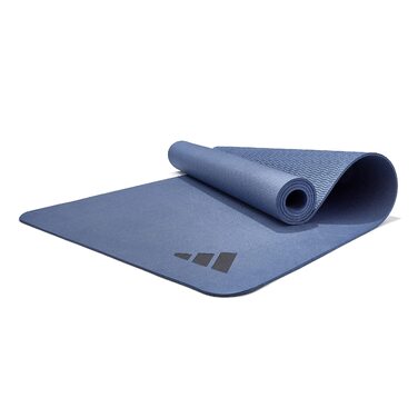 Йога-килимок adidas Premium Yogamatte 5 мм, протиковзний для йоги та пілатеса, без ПВХ (Trace Blue)